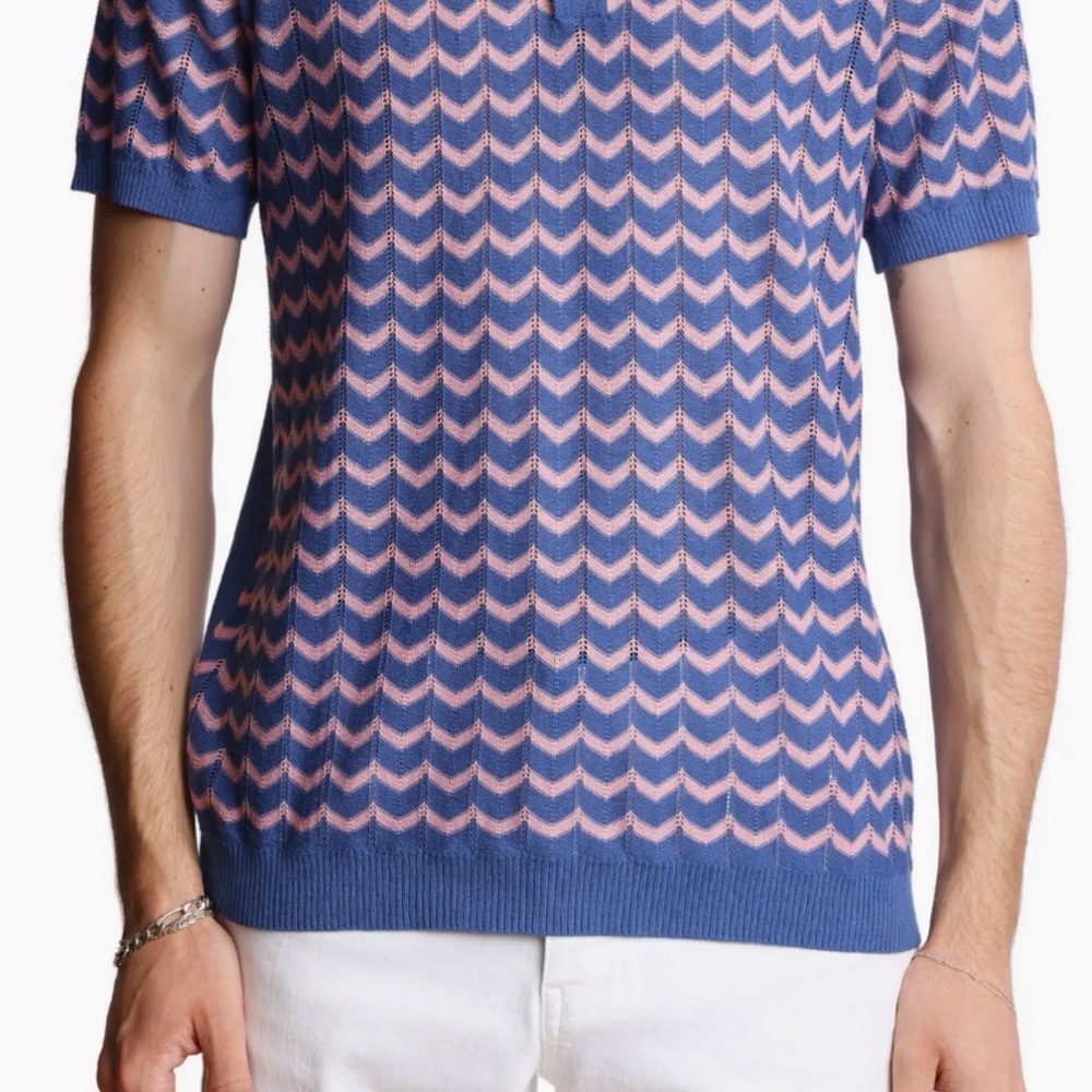 Paisley & Gray Blue and Pink Polo Shirt